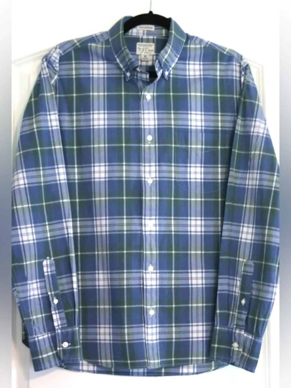 J.Crew Secret Wash Slim Untucked Plaid Organic Cotton Shirt Men’s M
